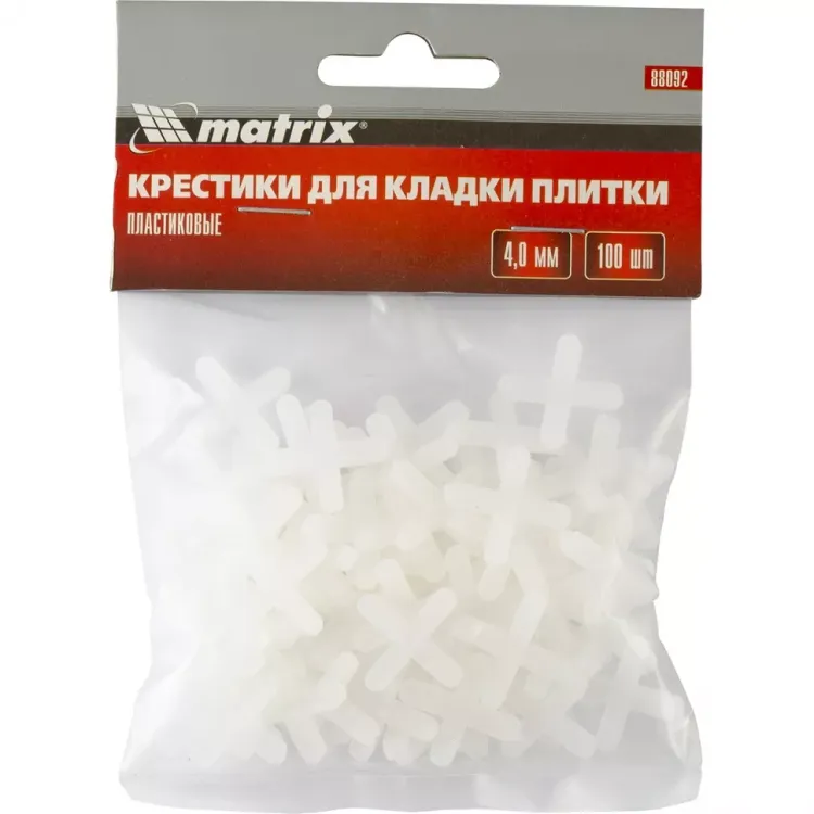 Крестики 4 мм для кладки плитки 100 штук MATRIX артикул 88092 купить в Нижневартовске