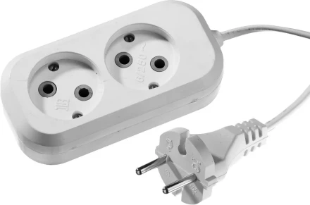 Удлинитель СИБИН электрический, ШВВП сечение 0,75кв мм, 2 гнезда, макс мощн 1300Вт, 5м 55091-5 купить в Нижневартовске