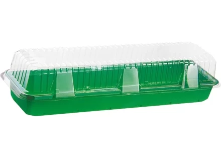 Мини-парник для рассады 15х58х6см с крышкой под 3 кассеты полистирол комплект из 2 частей Россия 64321 купить в Нижневартовске