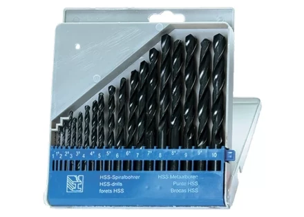 Набор сверл по металлу 1-10 мм (через 0,5 мм) HSS 19 шт пластиковый бокс цилиндрический хвостовик SPARTA 723705 купить в Нижневартовске