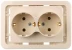 Розетка СВЕТОЗАР &quot;ГАММА&quot; двойная, с заземлением, цвет бежевый, 16А/~250В SV-54107-B купить в Нижневартовске