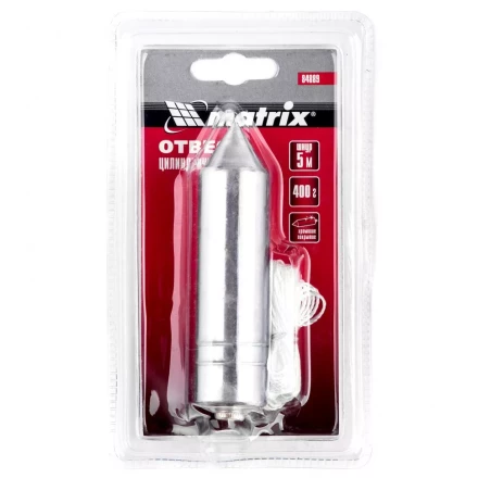 Отвес цилиндрический 400 г шнур 5 м Matrix 84889 купить в Нижневартовске