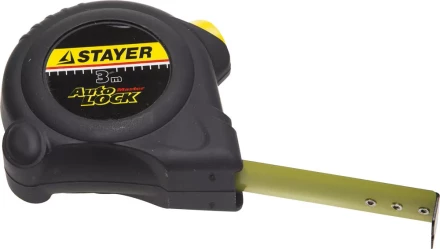 Рулетка STAYER "MASTER" "AUTOLOCK", корпус с резиновым напылением, автостоп, 3мх16мм 2-34126-03-16_z01 купить в Нижневартовске