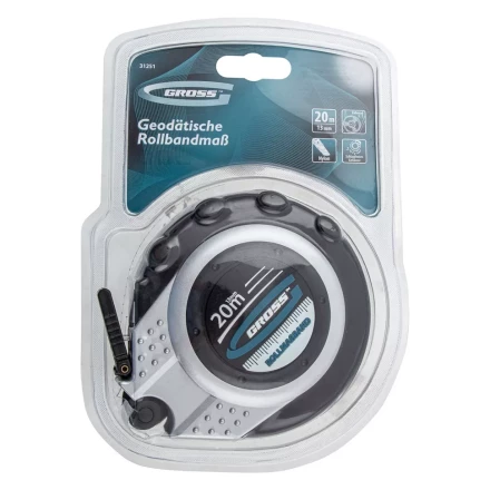 Рулетка геодезическая 20 м х 13 мм GROSS закр. корп. металл. лента нейлон двуст. Шкала 31251 купить в Нижневартовске