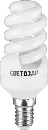 Энергосберегающая лампа СВЕТОЗАР "КОМПАКТ" спираль,цоколь E14(миньон),Т2,теплый белый свет(2700 К), 10000час, 9Вт(45) 44351-09_z01 купить в Нижневартовске