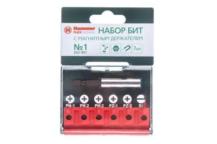 Набор бит HAMMER 25мм (PB набор No1 7шт. Ph/Pz/Sl) купить в Нижневартовске