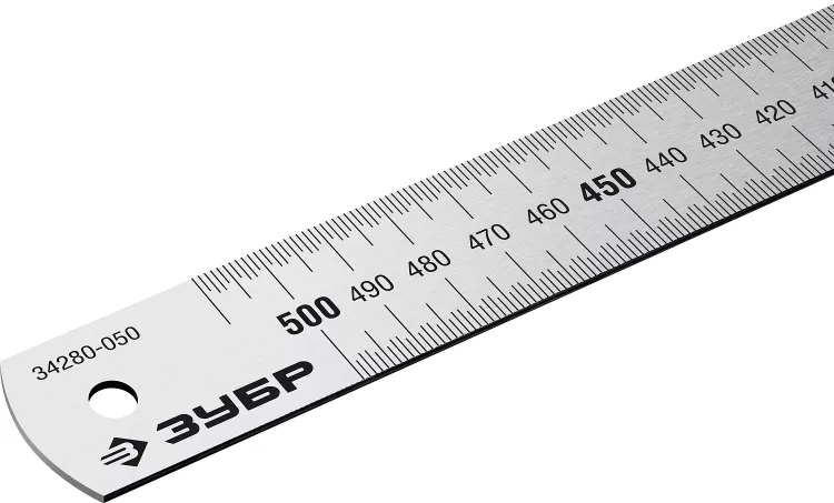 ЗУБР Про-50, длина 0.50 м, усиленная нержавеющая линейка, Профессионал (34280-050) купить в Нижневартовске