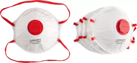 Полумаска фильтрующая STAYER "PROFI" коническая многослойная с клапаном, класс защиты FFP1, 10шт 11110-H10 купить в Нижневартовске
