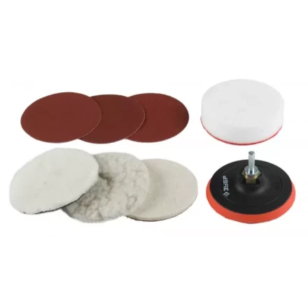 Набор ЗУБР "ЭКСПЕРТ" насадки полировальные для дрели/УШМ, 125мм, 7шт 3591-125-H7 купить в Нижневартовске