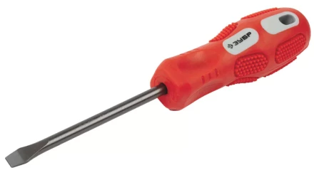 Отвертка ЗУБР "ПРОФИ" хромованадиевая сталь, двухкомпонентная рукоятка, магнит наконечник, SL6,0x100мм 25231-6.0-100_z01 купить в Нижневартовске