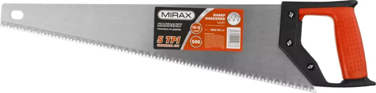 Ножовка по дереву (пила) MIRAX Universal 500 мм, 5 TPI, рез вдоль и поперек волокон, для крупных и средних заготовок 1502-50_z01 купить в Нижневартовске