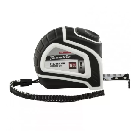Рулетка Autostop 5 м х 19 мм двухкомпонентный корпус автоматическая фиксация MATRIX 32551 купить в Нижневартовске