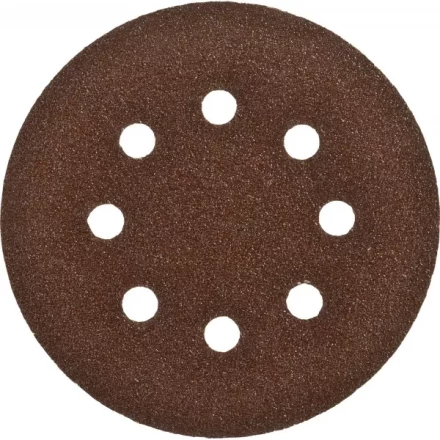 Круг шлифовальный ЗУБР "СТАНДАРТ" из абразивной бумаги на велкро основе, 8 отв., Р80, 125мм, 5шт 35350-125-080 купить в Нижневартовске