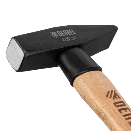 Молоток слесарный, 400 г Denzel, кованый квадратный боек, буковая рукоятка, 10428 купить в Нижневартовске