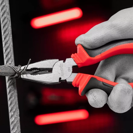 Плоскогубцы комбинированные Matrix, 180 мм, хром-ванадий, двухкомпонентные рукоятки, 17091 купить в Нижневартовске