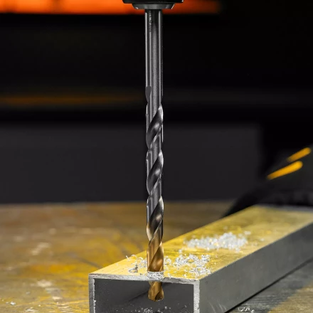 Сверло спиральное по металлу Denzel, 9 х 175 мм, Р6М5, Golden Tip, удлиненное 718262 купить в Нижневартовске