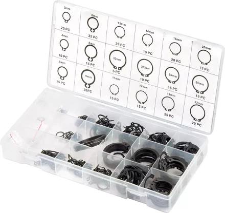 Набор стопорных колец, D 3 - 32 мм, 300 предм. СИБРТЕХ 47600 купить в Нижневартовске