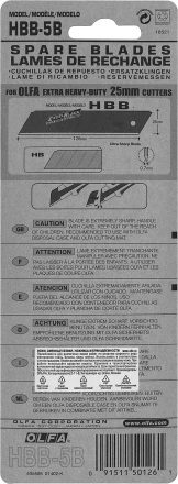 Лезвие OLFA "BLACK MAX" сегментированное, 5шт, 25х126х0,7мм OL-HBB-5B купить в Нижневартовске