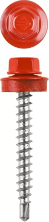 Саморезы ЗУБР окраш., RAL 3003 рубин.-красн., для крепл. кров. матер. к дерев. обреш., 4.8x65мм, 180шт 4-300315-48-065-3003 купить в Нижневартовске