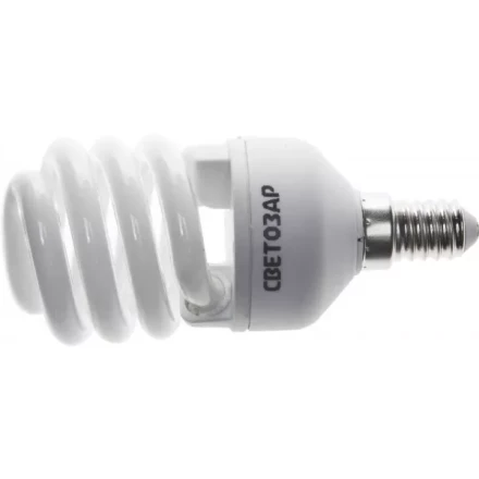 Энергосберегающая лампа СВЕТОЗАР "КОМПАКТ" спираль,цоколь E14(миньон),Т2,теплый белый свет(2700 К), 10000час, 15Вт(75) 44351-15_z01 купить в Нижневартовске