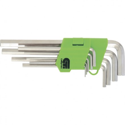 Набор ключей имбусовых Tamper-Torx 9 шт TTT10-T50 45x закаленные короткие никелированные Сибртех 12321 купить в Нижневартовске