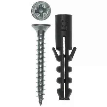 Дюбель ЗУБР полипропиленовый распорный 5,0x25мм с оцинкованным шурупом PZ, 3,0х25мм, ТФ6, 12шт 4-301036-05-020 купить в Нижневартовске