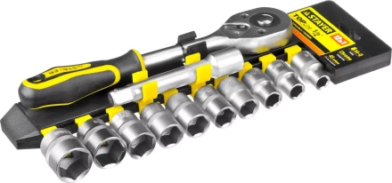 Набор STAYER &quot;STANDARD&quot;: Торцовые головки (1/2&quot;) на пластиковом рельсе, трещотка, удлинитель, 10-24мм, 12 предметов 27750-H12 купить в Нижневартовске
