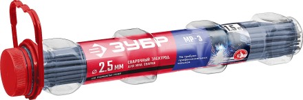 ЗУБР Д 2.5 х 350 мм, 1.5 кг в ПВХ тубе, МР-3 рутиловый, электрод сварочный (40011-2.5) купить в Нижневартовске