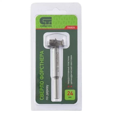 Сверло Форстнера по дереву 24 мм цилиндрический хвостовик СИБРТЕХ 704824 купить в Нижневартовске