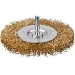 ЗУБР &quot;ПРОФЕССИОНАЛ&quot;. Щетка дисковая для дрели, витая латунированная стальная проволока 0,3мм, 100мм 3520-100_z02