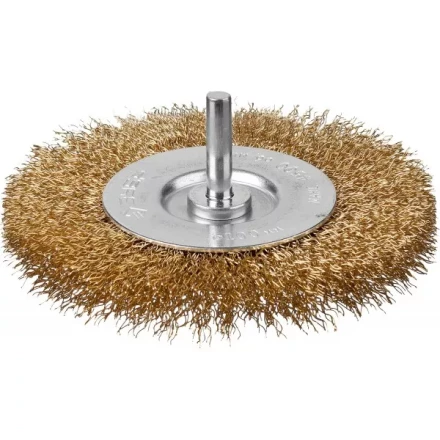 ЗУБР "ПРОФЕССИОНАЛ". Щетка дисковая для дрели, витая латунированная стальная проволока 0,3мм, 100мм 3520-100_z02 купить в Нижневартовске