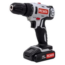 Дрель-шуруповерт аккумуляторная Ресанта ДА-20-2ЛК (2,0 А/ч) 75/14/11