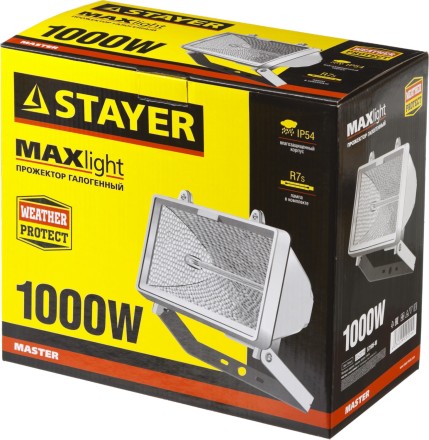 Прожектор STAYER &quot;MASTER&quot; MAXLight галогенный, с дугой крепления под установку, белый, 1000Вт 57105-W купить в Нижневартовске