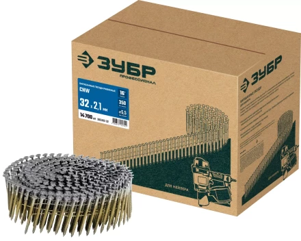 ЗУБР CNW 32 х 2.1 мм, барабанные гвозди рифленые, 14700 шт (305382-32) купить в Нижневартовске