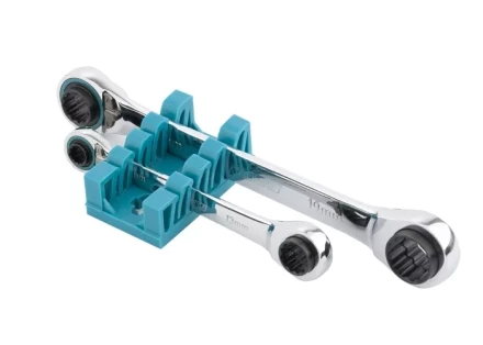 Набор ключей накидных с трещоткой, 8 - 19 мм, 2 шт., многоразмерные, реверсивные, CrV GROSS 14893 купить в Нижневартовске