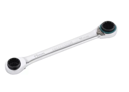 Набор ключей накидных с трещоткой, 8 - 19 мм, 2 шт., многоразмерные, реверсивные, CrV GROSS 14893 купить в Нижневартовске