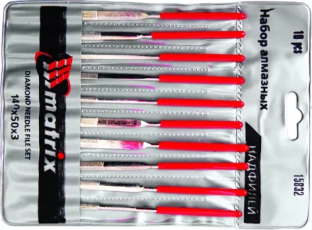 Набор надфилей алмазных 140х50х3 10 штук MATRIX 15832 купить в Нижневартовске