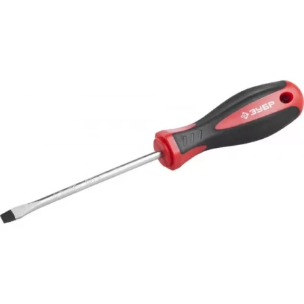 Отвертка ЗУБР "МАСТЕР", Cr-v, эргономичная двухкомпонентная рукоятка, SL5,5x100мм 25061-5.5-100_z03 купить в Нижневартовске