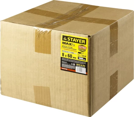 Дюбель-гвоздь полипропиленовый, потайный бортик, 8 x 60 мм, 1000 шт, STAYER Master 30640-08-060 30640-08-060 купить в Нижневартовске