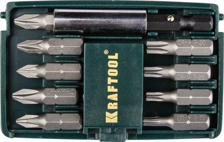 Набор бит &quot;COMPACT-10&quot; с магнитным адаптером, KRAFTOOL 26130-H10, в мини бит-боксе, 10 предметов 26130-H10 купить в Нижневартовске