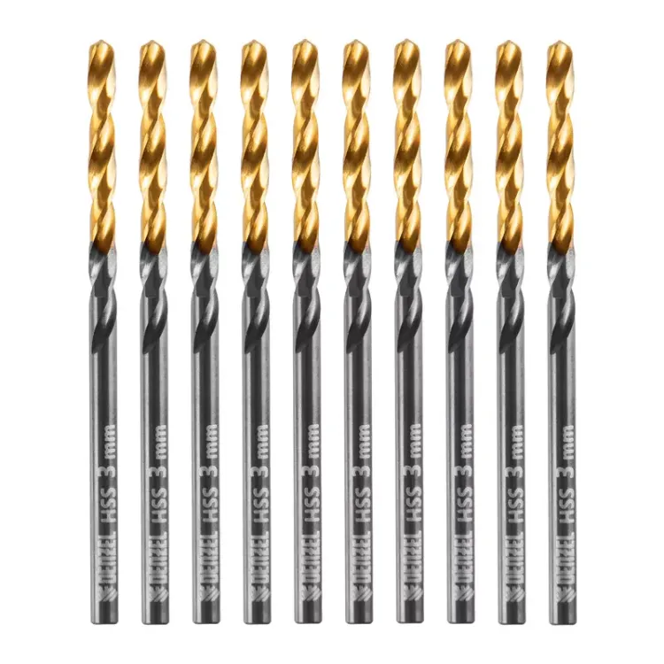 Сверло по металлу, 3 мм, HSS-Tin, Golden Tip, 10 шт. Denzel 717205 купить в Нижневартовске