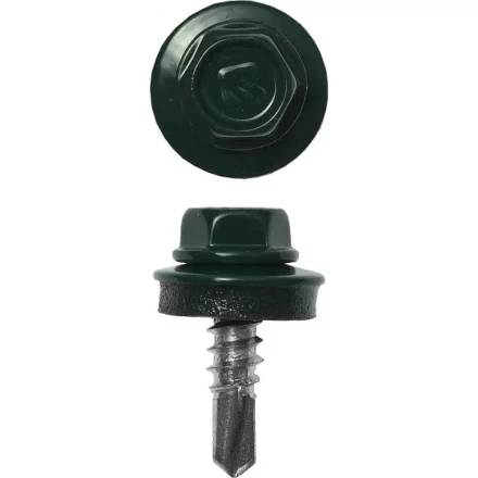 Саморезы ЗУБР "ПРОФЕССИОНАЛ" окраш., RAL 6005 зелен. насыщен., для крепл. кров. матер. к металл. констр., 5.5x25мм, 420шт 4-300315-55-025-6005 купить в Нижневартовске