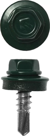 Саморезы ЗУБР "ПРОФЕССИОНАЛ" окраш., RAL 6005 зелен. насыщен., для крепл. кров. матер. к металл. констр., 5.5x25мм, 420шт 4-300315-55-025-6005 купить в Нижневартовске