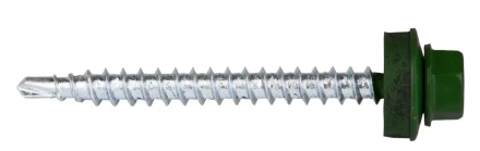 Саморезы ЗУБР "ПРОФЕССИОНАЛ" окраш., RAL 6005 зелен. насыщен., для крепл. кров. матер. к дерев. обреш., 4.8x50мм, 250шт 4-300315-48-050-6005 купить в Нижневартовске