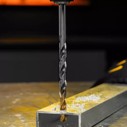 Сверло спиральное по металлу Denzel, 10 х 184 мм, Р6М5, Golden Tip, удлиненное 718263 купить в Нижневартовске