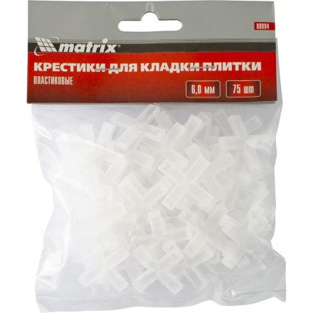 Крестики 6 мм для кладки плитки 75 штук MATRIX артикул 88094 купить в Нижневартовске