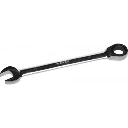 Ключ ЗУБР "ПРОФИ" гаечный комбинированный трещоточный, Cr-V сталь, хромированный, 17мм 27074-17 купить в Нижневартовске