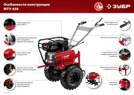 Мотоблок бензиновый усиленный МТУ-450 серия МАСТЕР купить в Нижневартовске