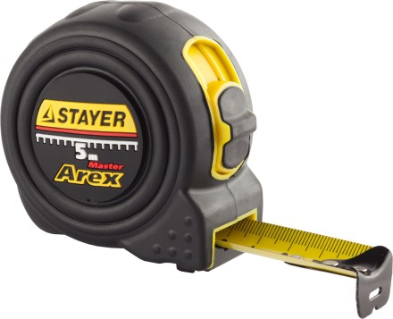 Рулетка STAYER &quot;PROFI&quot; &quot;AREX&quot;, двухкомпонентный противоударный корпус, упрочненное полотно, 5м/25мм 3410-05-25_z01 купить в Нижневартовске