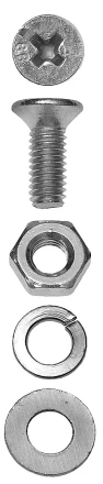 Винт ЗУБР (DIN965) в комплекте с гайкой (DIN934), шайбой (DIN125), шайбой пруж. (DIN127),  M5x50мм, ТФ6, 10шт. 4-303456-05-050 купить в Нижневартовске